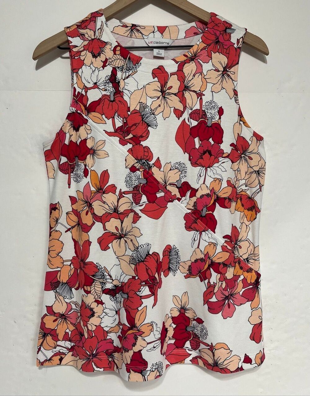 Liz Claiborne Floral Sleeveless Top Size S